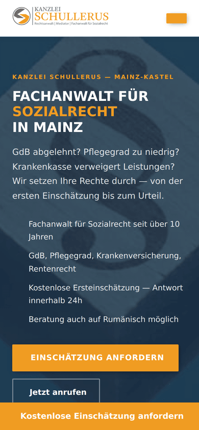 Kanzlei Schullerus – Mobile-Mockup